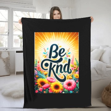 Discover Be Kind, Floral Bouquet Fleece Blankets