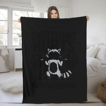 Discover Fitness Gym Sport Weightlifting Everything Hurts Fleece Blankets