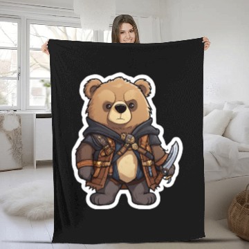 Discover Assassin's bear | animal lovers Fleece Blankets