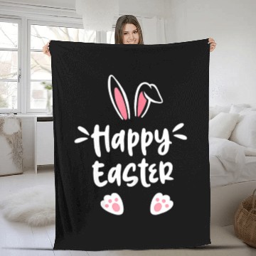 Discover Cute Easter Bunny & Eggs – Fun Spring Design Fleece Blankets