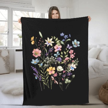 Discover Vibrant Wildflower Bouquet Fleece Blankets
