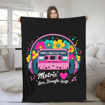Discover Retro Mom Mixtape Fleece Blankets - Mother’s Day Nostalgia
