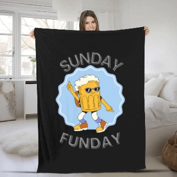 Discover Sunday Funday. Fleece Blankets