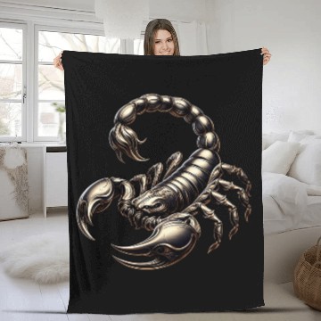 Discover metal scorpion Fleece Blankets