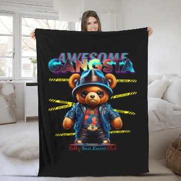 Discover gangsta teddy bear Fleece Blankets