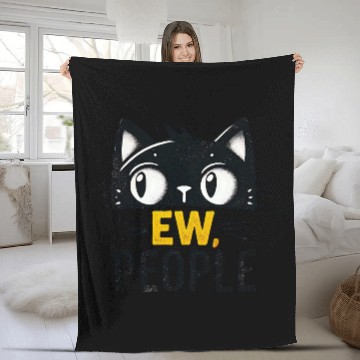 Discover EW people , funny cat Fleece Blankets