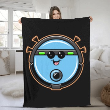 Discover Cute Robot Vacuum Cleaner Fleece Blankets