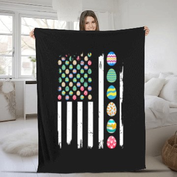 Discover USA Flag Easter Day Eggs Celebrate Patriotic Fleece Blankets