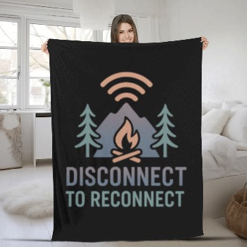 Discover Disconnect To Reconnect Forest Hiking Life Fleece Blankets