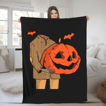 Discover Scary Spooky Jack O Lantern Face Pumpkin Men Boys Fleece Blankets