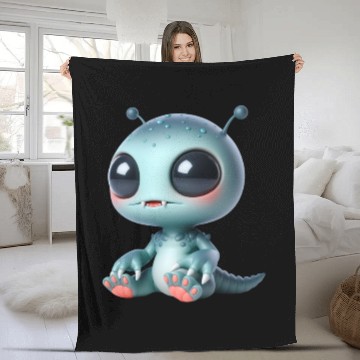 Discover Galactic Alien with Cosmic Aura Fleece Blankets