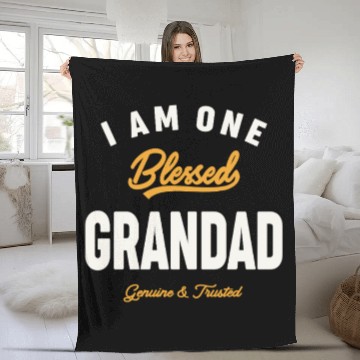 Discover I Am One Blessed Grandad Dad Grandpa Fleece Blankets
