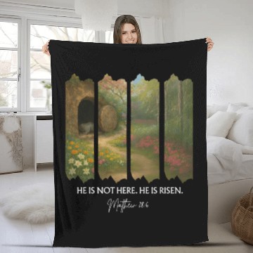 Discover He is Not Here. He is Risen Fleece Blankets