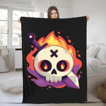 Discover skull Fleece Blankets