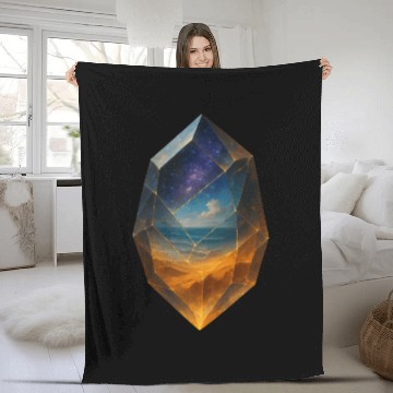 Discover Multiverse Crystal: Window Through Time and space Fleece Blankets