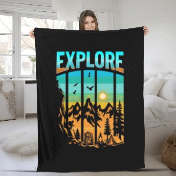 Discover Apex Ascent: Embrace the Untamed Horizon Fleece Blankets