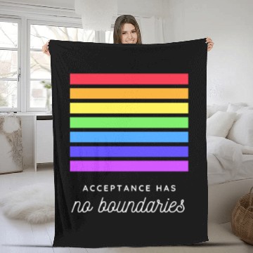 Discover Acceptance Has No Boundaries Pride Graphic Fleece Blankets