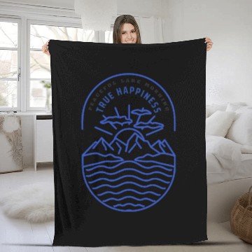 Discover PEACEFUL LAKE MORNING TRUE HAPPINESS Fleece Blankets
