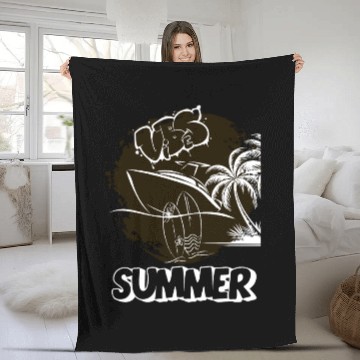 Discover Tropical Vibes Graffiti Boat Fleece Blankets Summer Beach
