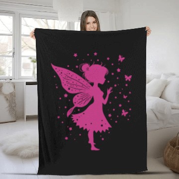 Discover Enchanting Fairy with Flowers and Butterflies Fleece Blankets