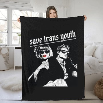 Discover Save trans youth classic vintage Fleece Blankets
