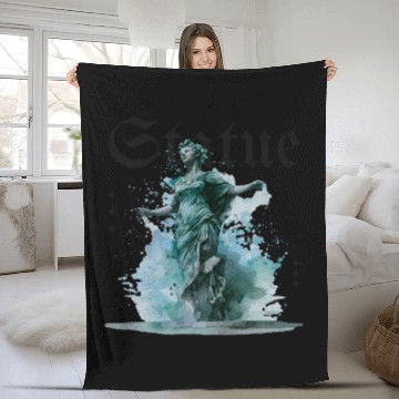 Discover Statue | Moody Watercolor & Gothic Font Design Fleece Blankets