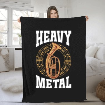 Discover Heavy Metal Tenorhorn Musician Vibes Fleece Blankets