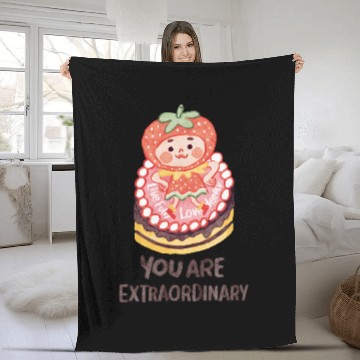 Discover Dancing Strawberry | You Are Extraordinary Fleece Blankets