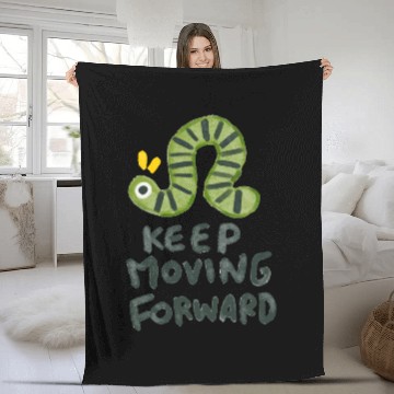 Discover Keep Moving Forwards | Cute Green Bug Fleece Blankets