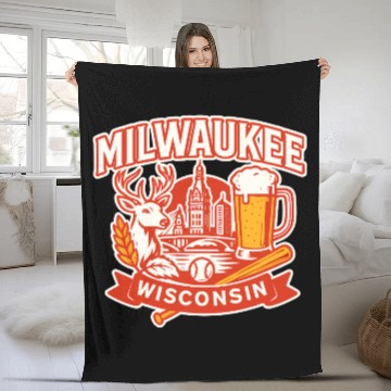 Discover Milwaukee Wisconsin Fleece Blankets