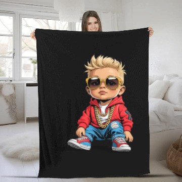 Discover Lil' Vibe – Hip-Hop Toddler Vector Art Fleece Blankets