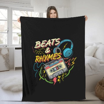 Discover Beats & Rhymes Graffiti Fleece Blankets Hip-Hop Design
