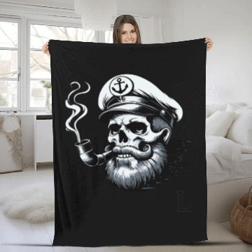 Discover Captain Fisherman Boat Sailing Sailboat Skipper Fleece Blankets