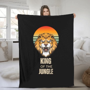 Discover King of the Jungle | Bold Lion Graphic Fleece Blankets