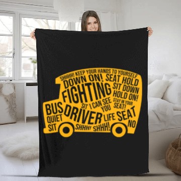 Discover School Bus Driver Funny Yellow Bus Fleece Blankets