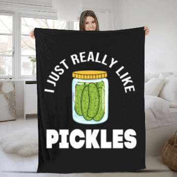 Discover Pickles Fermented Food Cucumber Pickle Fleece Blankets