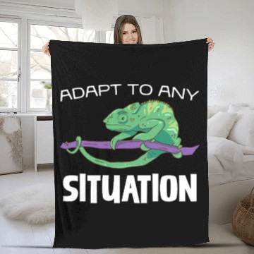 Discover Adapt to Any Situation Chameleon Illustration Fleece Blankets