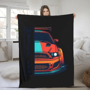 Discover Muscle Car US Fleece Blankets Modern Muscle Car Man Children