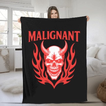 Discover MALIGNANT Demon Skull Graphic Fleece Blankets – Bold Darkwear