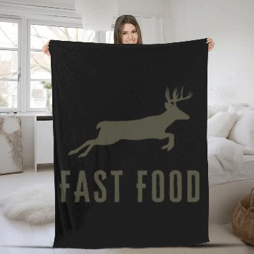 Discover Fast food funny deer Fleece Blankets