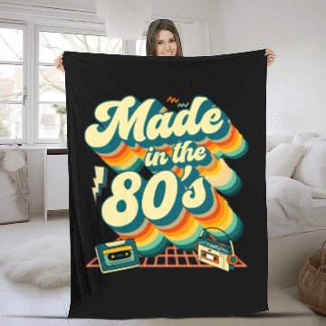 Discover made in the 80s retro groovy Fleece Blankets