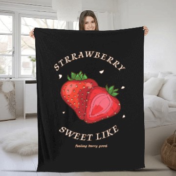 Discover Strawberry Sweet Like And Feeling Berry Good Fleece Blankets