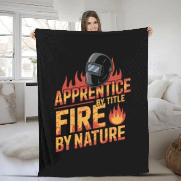 Discover Welding Apprentice Blue Collar Training Sparks Fly Fleece Blankets