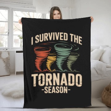 Discover I Survived The Tornado Season Meteorology Storm Fleece Blankets