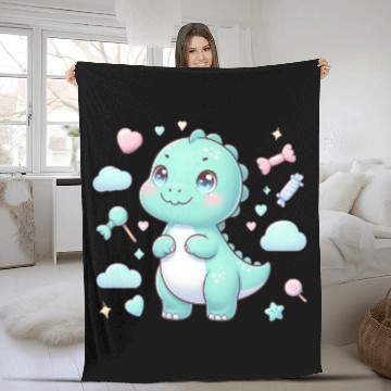 Discover Cute Dino Fleece Blankets