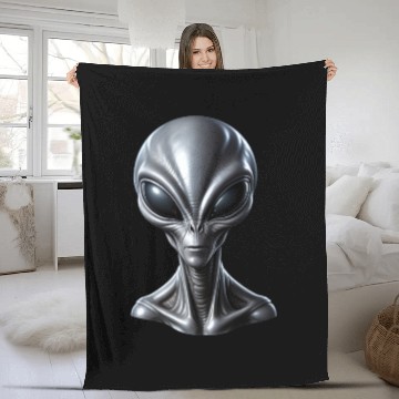Discover Realistic Grey Alien Extraterrestrial Fleece Blankets