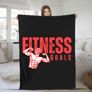 Discover "Fitness Goals Fleece Blankets – Motivational Gym Workout