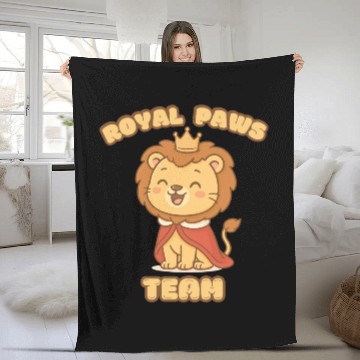 Discover Royal Paws Team Lion Fleece Blankets – Cute Kawaii Animal