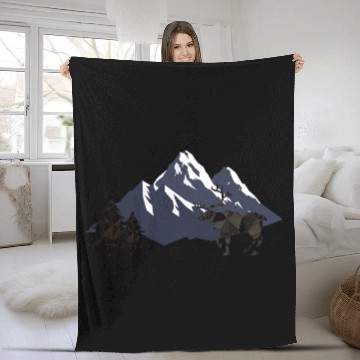 Discover Geometric Wilderness — Crystal Deer Fleece Blankets