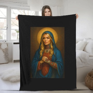 Discover Mother Mary Fleece Blankets